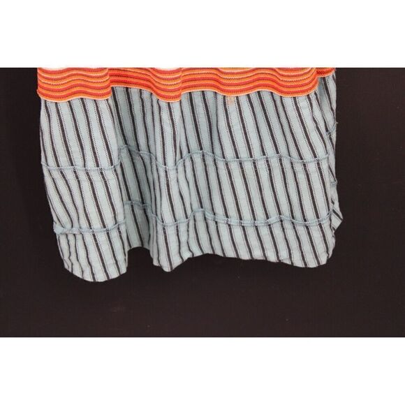 Free People Boho Y2K Teal Striped Tunic Dress Women's Size Medium - Picture 5 of 11